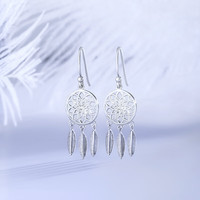 海盗船（pirateship）耳坠女S925银捕梦网银耳钉时尚简约气质百搭银白色