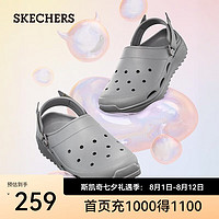 斯凯奇（Skechers）2024年夏季男鞋洞洞鞋透气舒适外穿沙滩鞋2433 炭灰色/CHAR 43