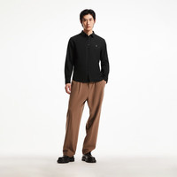杰克·琼斯(JACK&JONES)男装秋季新款翻领铁塔刺绣舒适百搭商务休闲长袖衬衫男士免烫衬衣