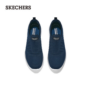 斯凯奇（Skechers）2024男女健步鞋增高厚透气舒适支撑216634 海军蓝色/黑色/NVBK 41