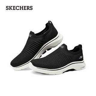 斯凯奇（Skechers）2024男女健步鞋增高厚透气舒适支撑216634 黑色/BLK 44.5