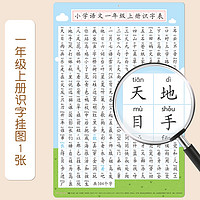 开心宝贝 一年级上册识字表认字挂图墙贴宝宝幼儿园小学生儿童生字幼小衔接