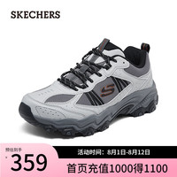 斯凯奇(Skechers)男士绑带城市户外鞋237527 灰色/橘色/GYOR 45
