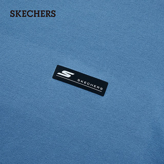 斯凯奇（Skechers）夏季男速干透气运动T恤舒适短袖P224M057 花冠蓝/01P1 2XL