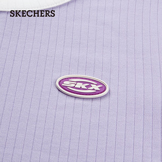 斯凯奇（Skechers）2024夏时尚女童针织长袖T恤衫L124G039 浅雪青色 4XL