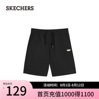 斯凯奇(Skechers)夏男款速干针织短裤日常运动休闲裤L224M079 碳黑/0018 XL