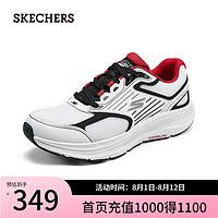 斯凯奇（Skechers）2024夏男女同款透气休闲运动鞋减震220866 白色/黑色/WBK 45.5