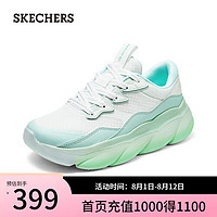 斯凯奇（Skechers）女士运动风绑带运动鞋150085 粉红/绿色/WMNT 35