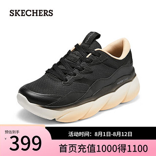 斯凯奇（Skechers）女士运动风绑带运动鞋150085 黑色/多彩色/BKMT 39