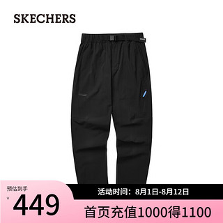 斯凯奇（Skechers）2024年夏季男装宽松舒适休闲长裤 碳黑/0018 2XL