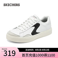 斯凯奇（Skechers）2024夏季舒适透气女鞋减震休闲运动鞋185190 白色/黑色/WBK 38.5