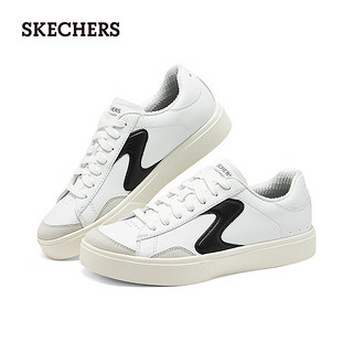 斯凯奇（Skechers）2024夏季舒适透气女鞋减震休闲运动鞋185190 白色/黑色/WBK 37