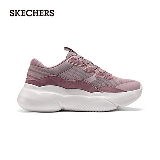 斯凯奇（Skechers）2024春夏跑步鞋女轻量透气针织150082 茱萸粉/MVE 36