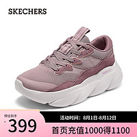 斯凯奇（Skechers）2024春夏跑步鞋女轻量透气针织150082 茱萸粉/MVE 39