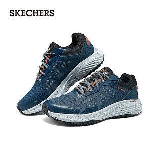 斯凯奇（Skechers）2024年夏季男鞋复古百搭跑步鞋透气232780 海军蓝色/多彩色/NVMT 39.5