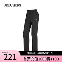 斯凯奇（Skechers）女速干吸湿紧身运动裤瑜伽弹力长裤P224W072 碳黑/0018 L