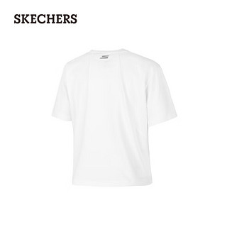 斯凯奇（Skechers）夏季女舒适短袖日常百搭圆领T恤P224W049 亮白色/0019 XL