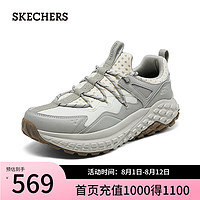 斯凯奇（Skechers）2024运动鞋男子轻质吸震透气复古232745 乳白色/OFWT 41