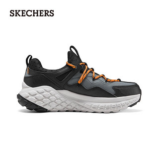 斯凯奇（Skechers）2024运动鞋男子轻质吸震透气复古232745 黑色/炭灰色/BKCC 42