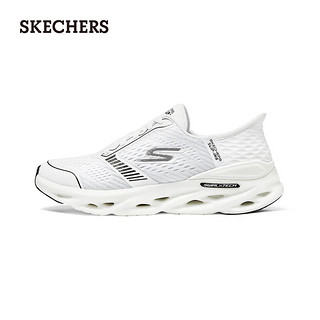 斯凯奇（Skechers）slip ins系列鞋夏季女鞋一脚蹬跑步鞋1295 白色/黑色/WBK 38