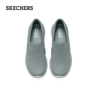 斯凯奇（Skechers）2024男士舒适健步鞋复古时尚透气216646 灰色/GRY 46