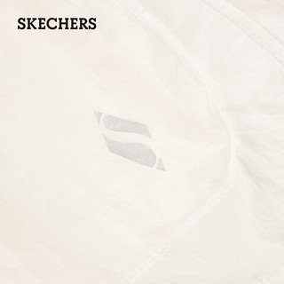 斯凯奇（Skechers）2024年夏季短裤女梭织轻薄宽松L224W146 玉米白/01PJ L