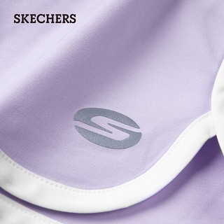 斯凯奇（Skechers）2024夏季女童梭织短裤开叉裤子松紧腰P224G109 浅雪青色/00EW L