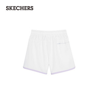 斯凯奇（Skechers）2024夏季女童梭织短裤开叉裤子松紧腰P224G109 亮白色/0019 4XL