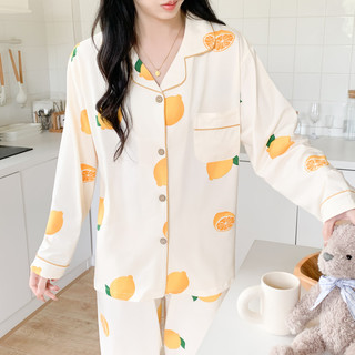 婧麒（JOYNCLEON）春秋产后睡衣女春秋夏季薄款哺乳家居服可外出舒适 橘橙 XXL码