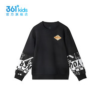 361°361度童装男童套头卫衣2024年秋季中大童卫衣 经典黑 130