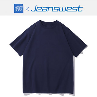 真维斯（Jeanswest）基础短袖T恤男女潮牌简约纯色百搭短袖t恤男士宽松 黑色【柔软透气】 M【100-125斤】