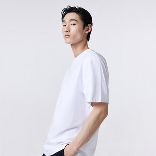 杰克·琼斯（JACK&JONES）新宽松纯棉舒适简约时尚胸前肌理感字母胶印短袖T恤男款224201058 本白色A06 常规 本白色A06 180/100A/L