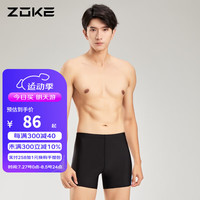 洲克（ZOKE） 泳裤男平角防氯专业竞赛游泳训练男士泡温泉防尴尬游泳裤 黑/兰色 M