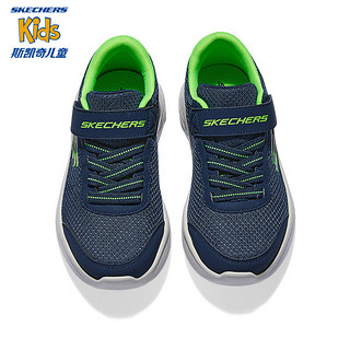 Skechers斯凯奇儿童体训鞋春秋运动鞋男童时尚百搭校园小白鞋404015L 海军蓝色/柠檬色/NVLM 27.5码