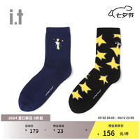 :CHOCOOLATE it 款中筒袜套组两双装袜子0229XSM NYX/藏青色 F