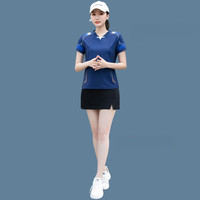 蝴蝶球衣乒乓球运动服 乒乓球服男羽毛球服运动套装男短袖上衣速干裤裙 B5122-宝蓝 女黑色裤裙套装 XXXL