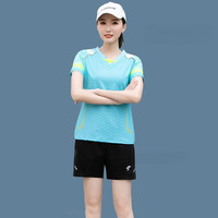 蝴蝶球衣乒乓球运动服 乒乓球服男羽毛球服运动套装男短袖上衣速干裤裙 B5122/绿色 女短裤套装 XXL