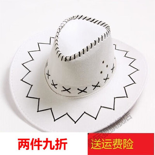 星际狼西部牛仔帽通用夏户外遮阳帽草原蒙古帽骑士帽旅游帽子舞台道具帽 金铜 儿童款