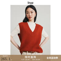 旅途原品（ltyp）马甲女经典百搭羊毛V领背心夏季显瘦黑色针织马甲-知己 桔红色- L-XL(170cm)