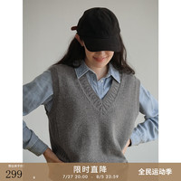 旅途原品（ltyp）马甲女经典百搭羊毛V领背心夏季显瘦黑色针织马甲-知己 巴黎灰 -  XS-S(155cm)