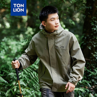 唐狮 TONLION男士外套2024秋季新款男连帽净色小细节左胸印花短款外套TB