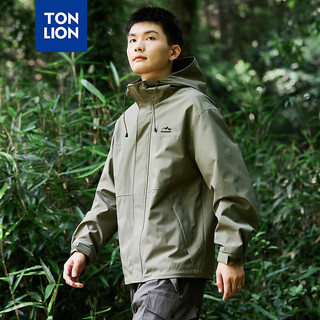 唐狮 TONLION男士外套2024秋季新款男连帽净色小细节左胸印花短款外套TB