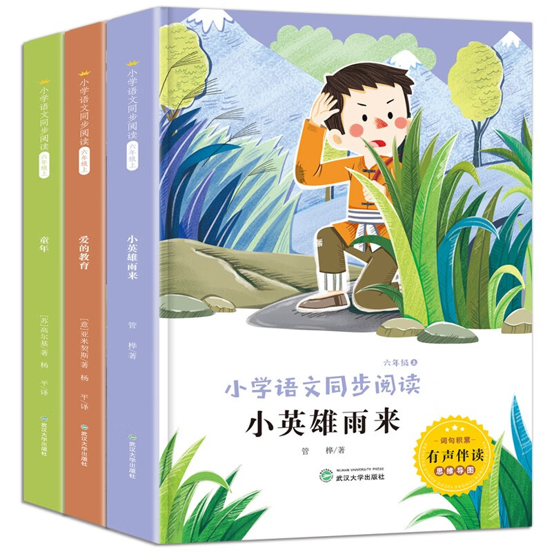 【全3册】爱的教育 快乐读书吧六年级上带手册童年小英雄雨来小学语文经典儿童文学同步书籍