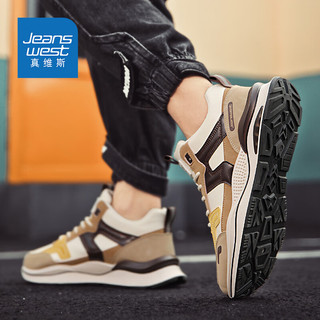 真维斯（Jeanswest）男鞋2024秋季时尚鞋子男百搭老爹鞋男休闲跑步运动鞋