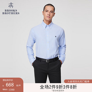 布克兄弟（BrooksBrothers）男士秋冬牛津纺扣结领休闲长袖衬衫 4003-蓝色【拍小一码】 L