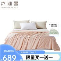 太湖雪蚕丝被芯100%桑蚕长丝双宫茧二合一子母被子A类纯棉抑菌 总重约4.3斤丝重2斤