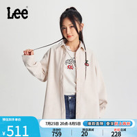 李 Lee24早秋舒适版仿羊毛毡米白色女长袖衬衫保暖LWT008914206 米白色 S
