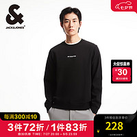 杰克·琼斯（JACK&JONES）秋季常规圆领时尚潮流百搭字母刺绣舒适长袖纯棉套头卫衣男 黑色E40 常规 黑色E40 185/104A/XL