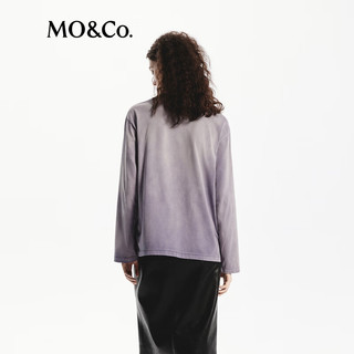 MO&Co.2024秋新品复古小狗印花宽松圆领长袖T恤MBD3TEET07摩安珂