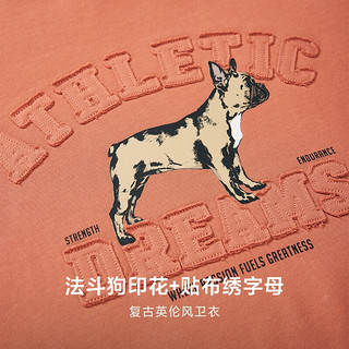 杰克·琼斯（JACK&JONES）男装秋季时尚百搭舒适法斗狗长袖上衣复古英伦风套头卫衣男 E15 阿拉贡 175/96A/M